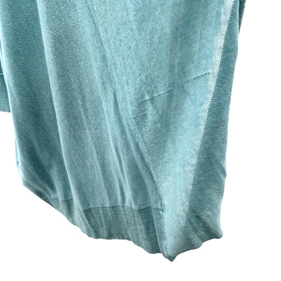 MINNIE ROSE AQUA BLUE OVERSIZED OPEN SHORT SLEEVE COTTON CARDIGAN - Picture 7 of 14